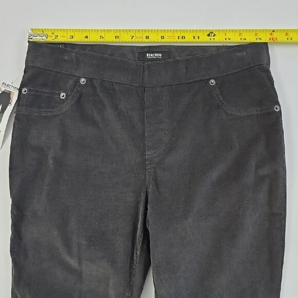 Kenneth Cole Reaction Women's Corduroy Pants Charcoal Grey Stretch Size 8 - Picture 13 of 15